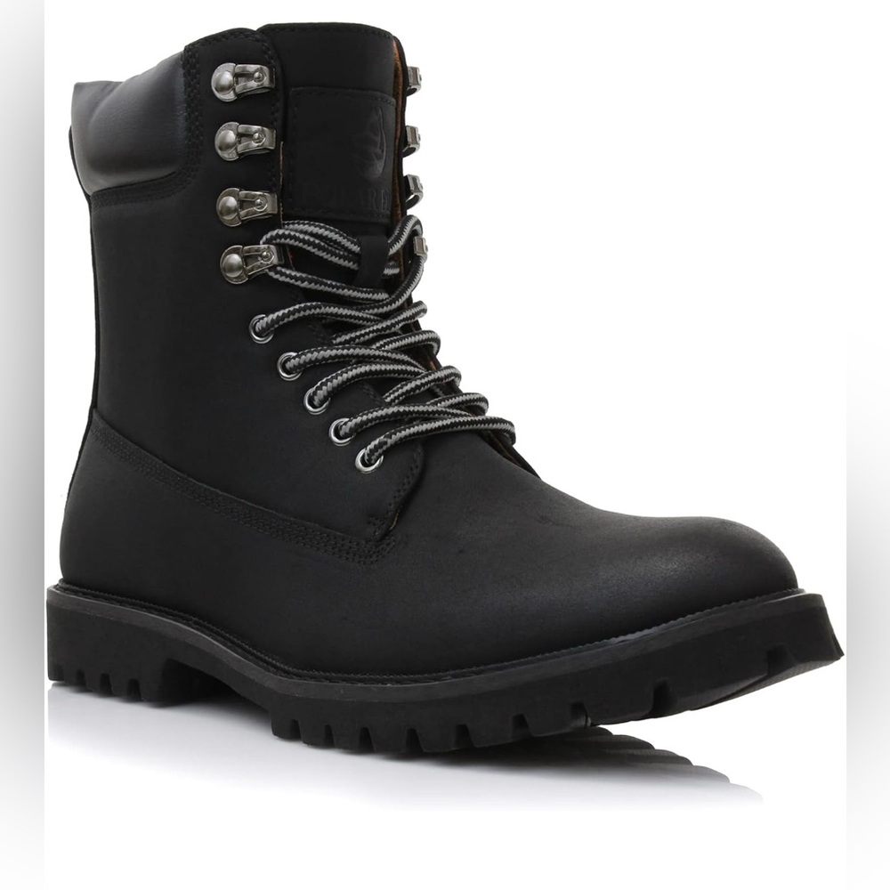 Polar Fox Mens Vegan Leather Winter Boots, with Faux Fur Lined Option